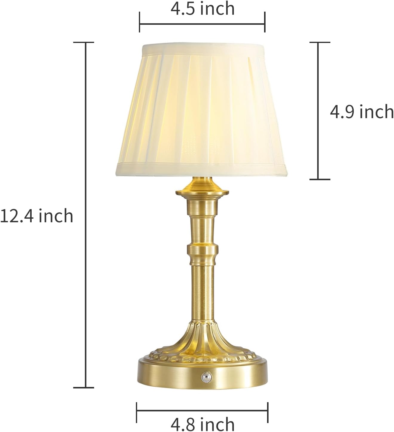 Cordless Table Lamp,Portable Fabric Shade LED Des Lamps,5200mAh Battery Operated,3 Color Stepless Dimming Up,for Restaurant, Bedroom, Camping, Bar, Coffee Shop, Night Light (Bronze)