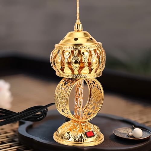 Brûleur de parfum électrique métallique COHEALI vintage pour diffuseur maison