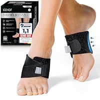 ICEHOF Fußgewölbestütze für Plantarfasziitis & Plattfuß (2 St.) - Verstellbare Mittelfußbandage zur Schmerzlinderung und Unterstützung des Fußgewölbes - Atmungsaktiv - Unisex - Für Sport & Alltag