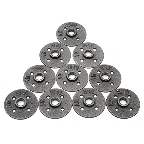 EsportsMJJ 10Pcs 1/2 Pulgadas De Hierro Maleable Piso Brida De Acero Tubería De Hierro Montaje En Pared