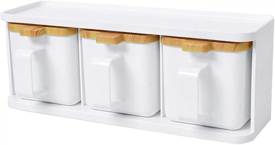 Condiment Bottles, Plastic Cruet Set Seasoning Box Kitchen Salt Tank Sugar Bowl MSG Spices Cartridge