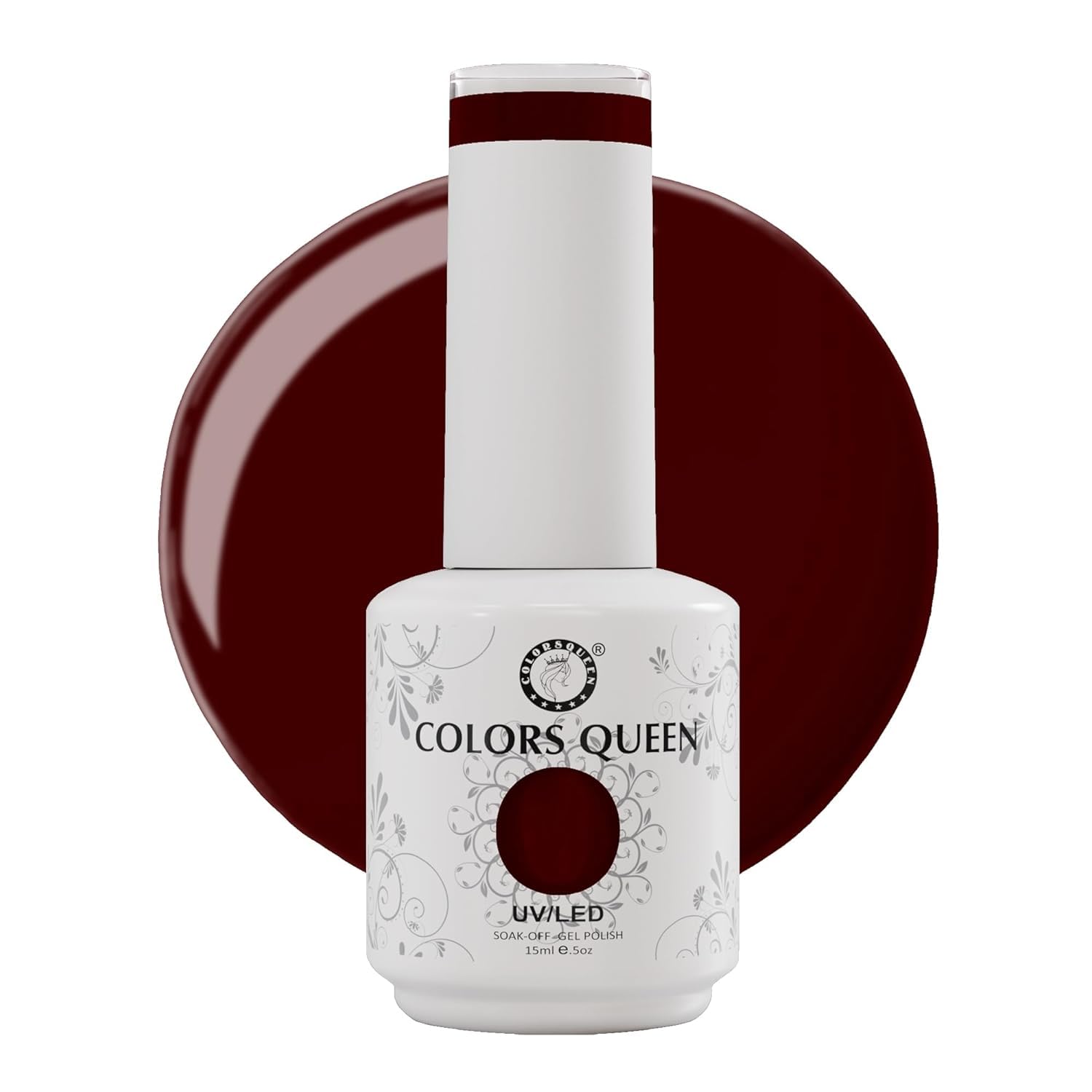 UV/LED Soak-Off Gel Nail Polish, Dark Maroon, High Gloss Finish, Long Lasting, Quick Drying, Shade 155, 15ml-image-11