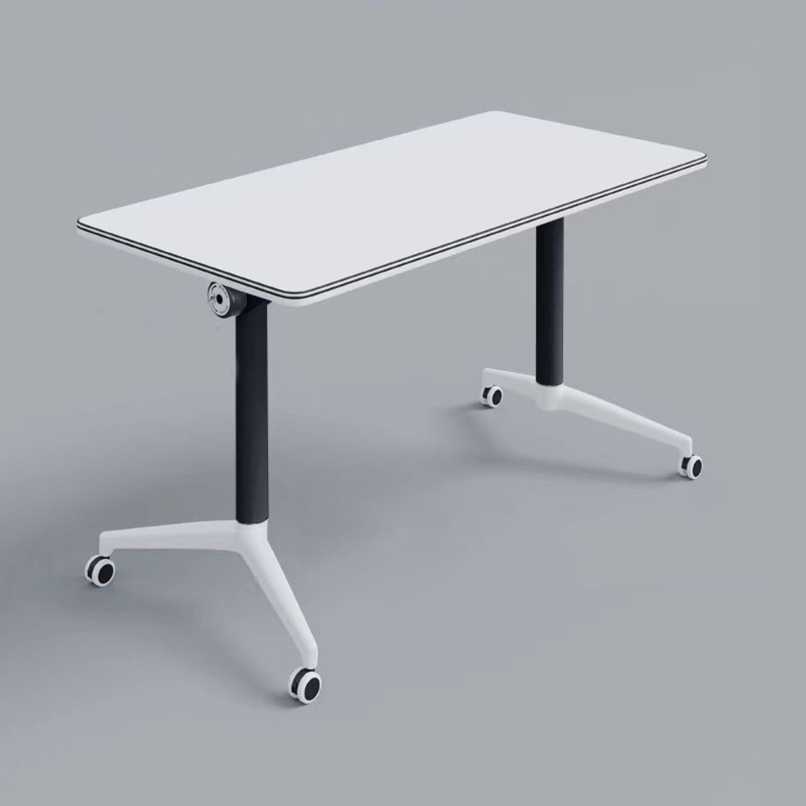 Moderner, Klappbarer Konferenztisch mit Geräuschlosen Rollen und Wasserfester Oberfläche für Büro, Besprechungsraum und Klassenzimmer. Zusammenklappbar, Tragbar, 63 X 23,6 X 29,1/16 Zoll.