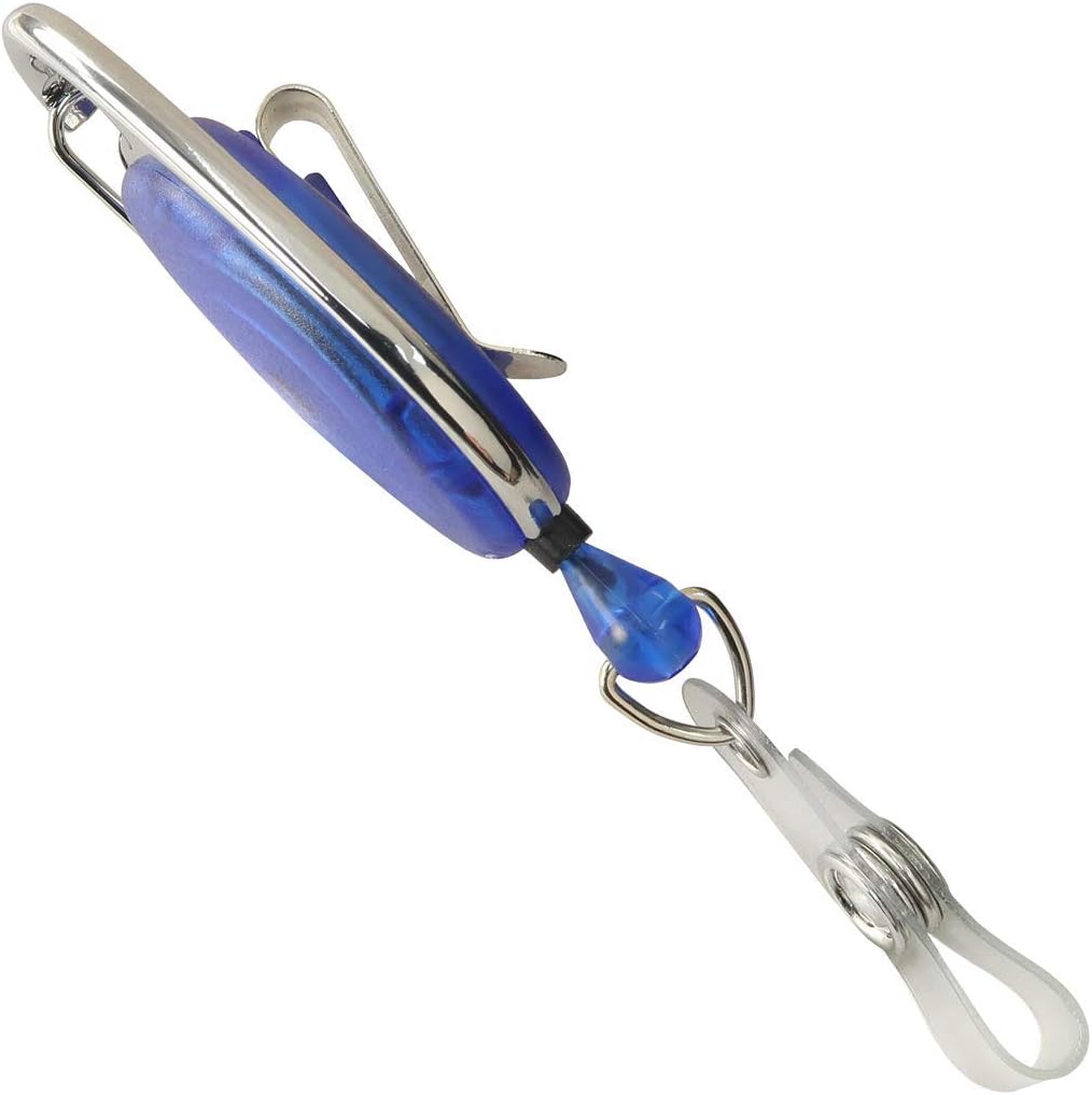 Specialist ID - 25 Pack Oval Badge Reel with Carabiner & Belt Clip - Dual Clip Retractable ID Holder with Reinforced Vinyl Strap for Access Key Card, Keychain or Name Tag (Blue)