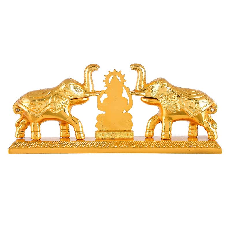 Image of JAIPUR ACE Golden Metal Kumkum Holder /Kumkum Box for Gifting,Pooja, Thali, Mandir, Home, Temple, Gifting Golden Kumkum Box with Laxmi Maa (Ganesh Ji Elephant Kumkum)