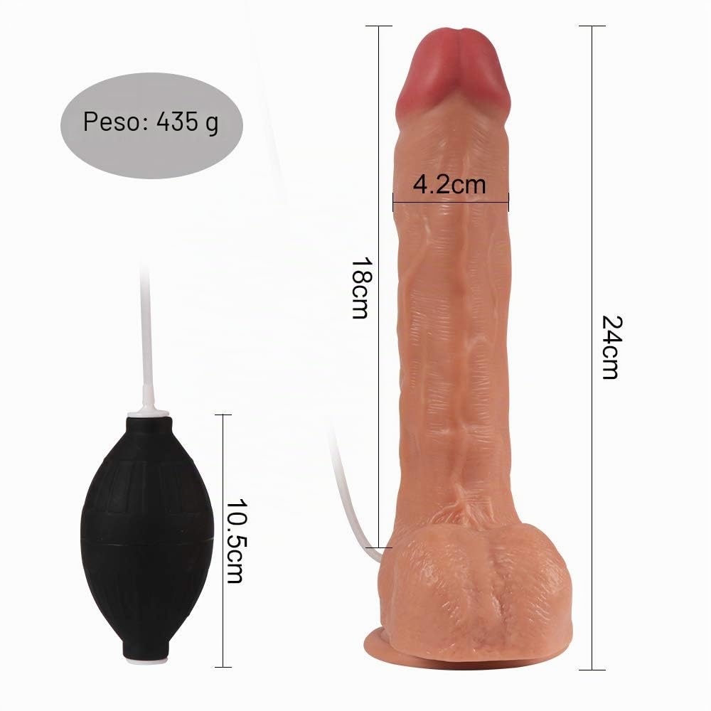 -24Cm con Ventosa Reale Dildǒ con Simulazione Di Irrorazione Eiaculazione Dildǒs per Donna Punto G