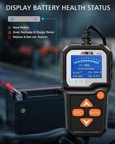 ANCEL BA301 6 V 12 V Batterij Belasting Tester Auto Dynamo Analyzer Starten Opladen Systeem Test Tool voor Motorfiets… - Afbeelding 6