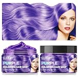 Cera Colorante Capelli Temporanea,Wax Capelli Colorata Lavabile per Uomo e Donna,Cera Styling Capelli con Colore Istantaneo,Facile da Applicare e Lavare,per Feste Cosplay Carnevale Halloween (Viola)