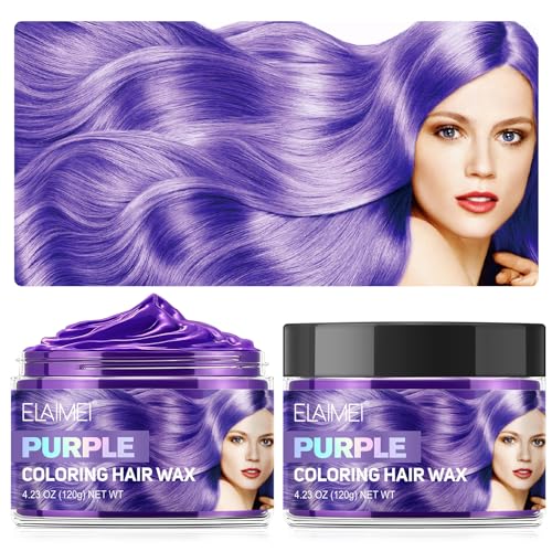 Cera Colorante Capelli Temporanea,Wax Capelli Colorata Lavabile per Uomo e Donna,Cera Styling Capelli con Colore Istantaneo,Facile da Applicare e Lavare,per Feste Cosplay Carnevale Halloween (Viola)