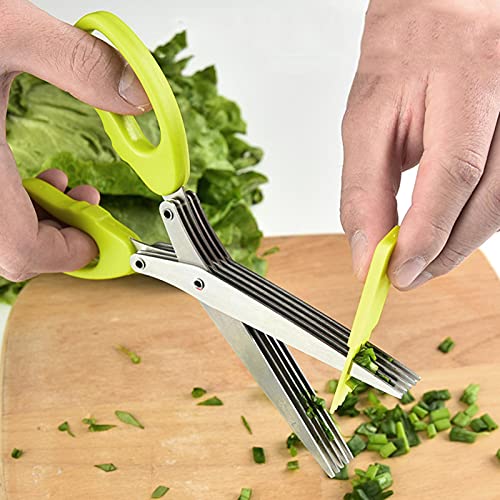 A/O Keuken- en kruidenschaar, 5 messen, roestvrij staal, multifunctioneel, kruidensnijden, haken, haken, met… - Image 7