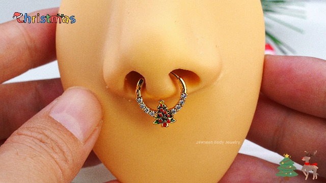 Boucle D'oreille Septum Segmentée Avec CZ - Calibre 16G, Diamètre 8/10 Mm, Acier Inoxydable 316L | Pour Cartilage, Daith, Hélix