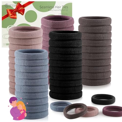 100 Pcs Thick Seamless Hair Ties for Thick Hair