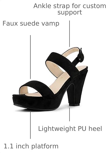Allegra K Allegra K Women's Slingback Platform Heels Chunky High Heel Sandals