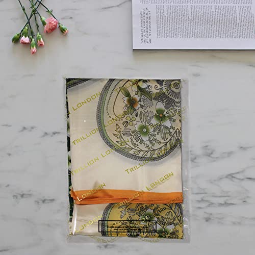 Image of Trillion London Spring Collection | Designer Silk Scarf For Women UK | Lightweight Neck Scarves | Shawl Wraps | Suitable for Daily Life | Smooth & Soft Finish | Gift for Women | Size-180cm x 90cm
