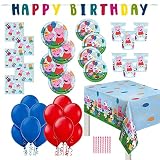 Peppa Pig Birthday Party Supplies Pack for 16: Happy Birthday Banner, Dinner Plates, Dinner Napkins,