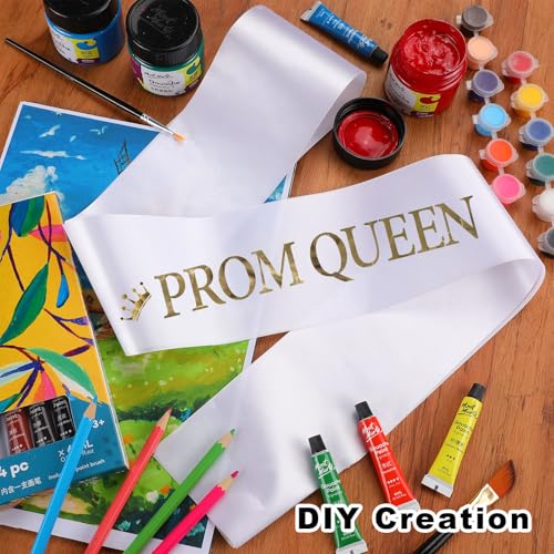 GCTWFYK 16 Pcs White Sashes, Blank Senior Satin Sash 2025 for Pageants, Plain Satin Sashes to Decorate for Beauty Pageant, Birthday, Wedding, Graduation, Party, DIY Supplies - Thumbnail 3