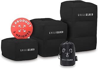 Koala Kloud 3 Height Travel Foot Rest - Gray Inflatable Foot Rest Pillow, Car Seat, Airplane Bed for Toddler Travel Essentials Kids Accessories