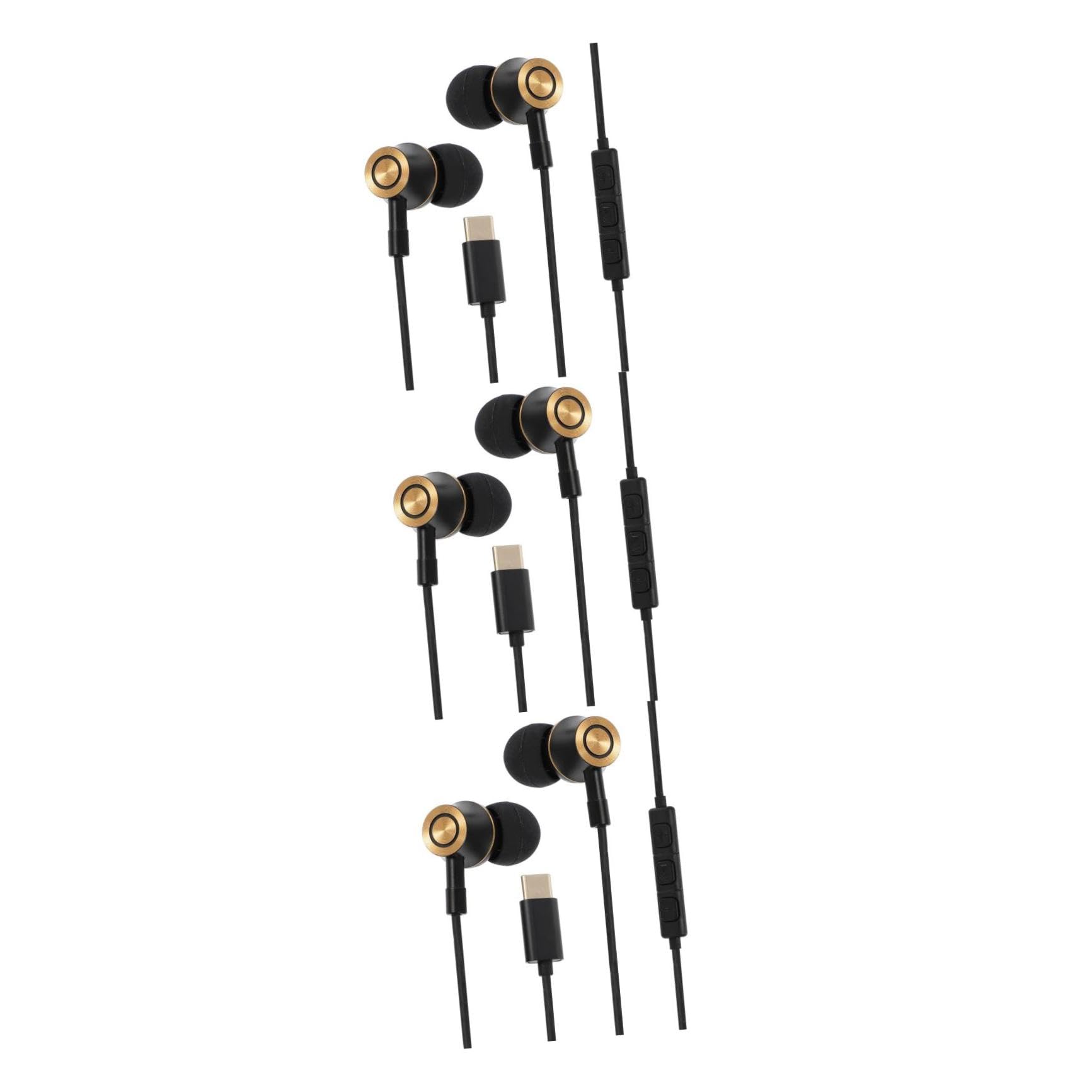 Angoily 3pezzi Auricolari In-ear Type-c Con Microfono e Controllo Volume Cuffie Metalliche Per Smartphone e Tablet Isolamento Acustico e Design Ergonomico Per Lavoro e Viaggio