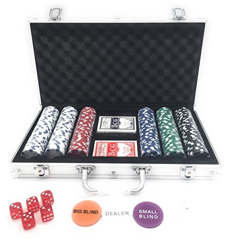 LANSH 300 Piece Poker Set with Aluminum Carrying Case, 11.5g Dual Toned Poker