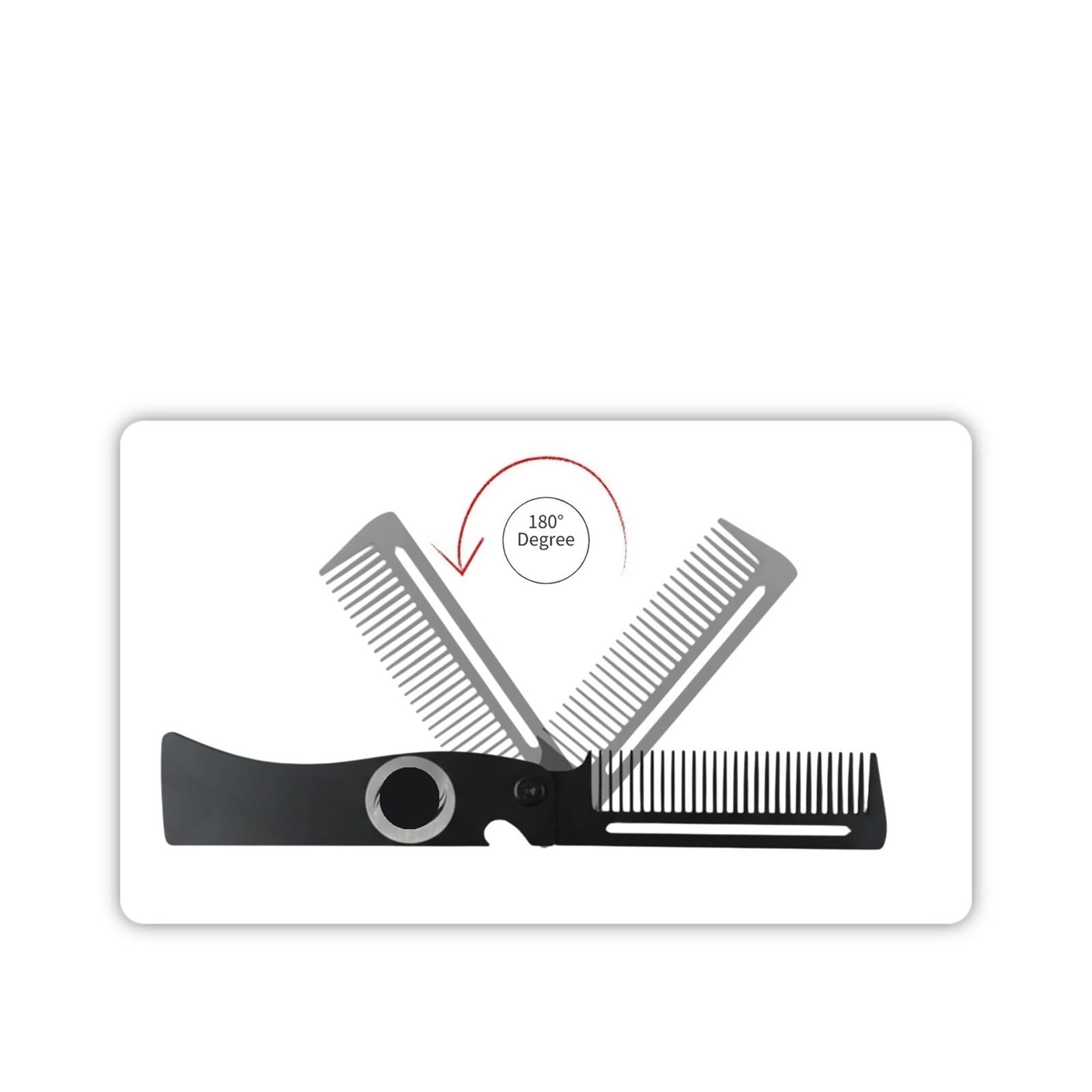 Peine De Bolsillo Plegable De Acero Inoxidable De 1/2 Uds.,