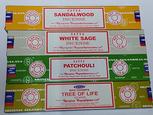 Image of Satya Incense Sticks Set of 4 - Tree of Life, Patchouli, Sandalwood, White Sage by Sterling Effectz