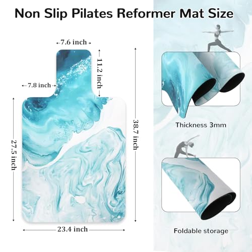 Non-Slip Pilates Reformer Mat Cover, 39 x 23” Pilates Towel Mat, Ocean Blue by NZELSW - Used condition - Image 2