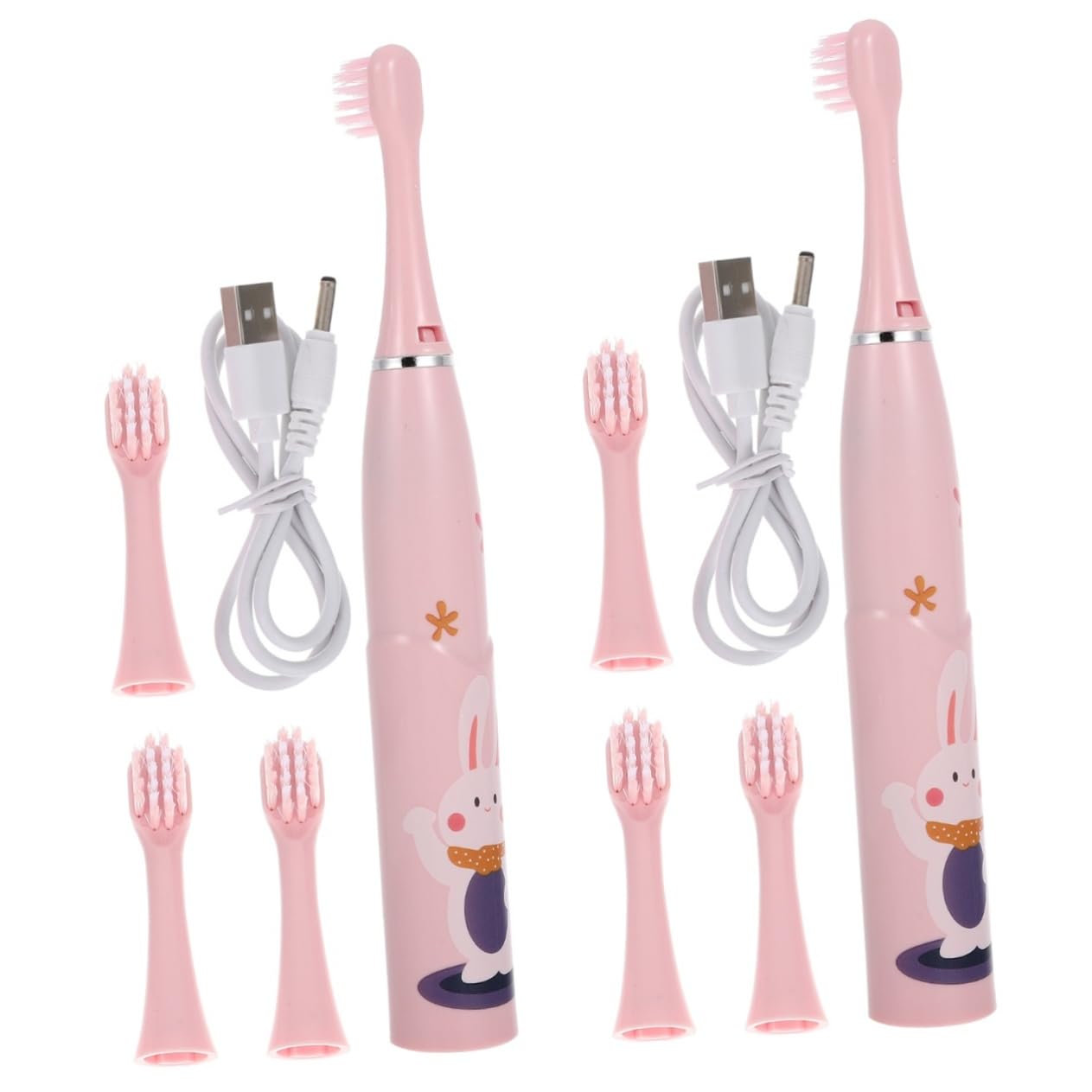 Ipetboom 2sets Spazzolino Elettrico Per Ragazzo Ragazza e Portatile Spazzolino Da Denti Cartoon Per Abituarsi Lavarsi Facile Da Usare Per Pulizia Divertente e Sicura