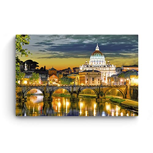 Startonight Canvas Wall Art - Rome Italy - Decor Painting For Living Room 32" X 48" #TOP2