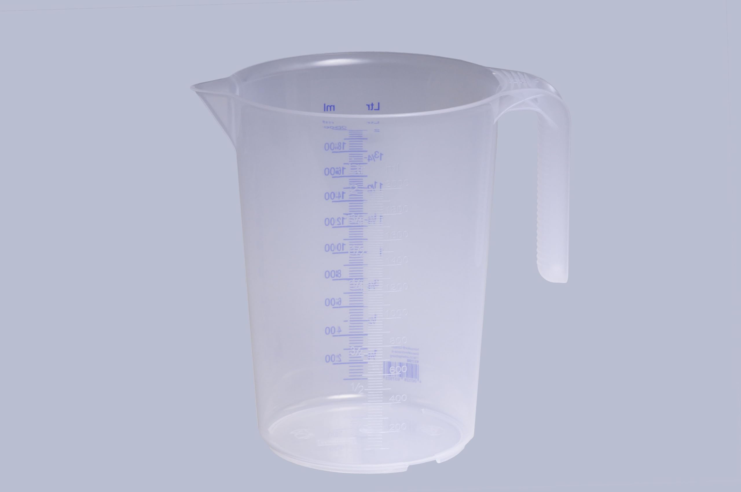 hünersdorff Caraffa graduata da 2.000 ml, PP, 2 scale Manico aperto, trasparente, impilabile