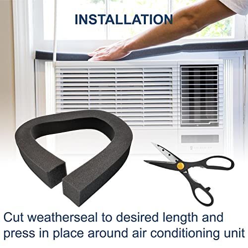 Hqrp Foam Window Air Conditioner Weatherstrip Insulating Strip Seal, 2 1/8-Inch X 2 1/8-Inch X 43-Inch #TOP4