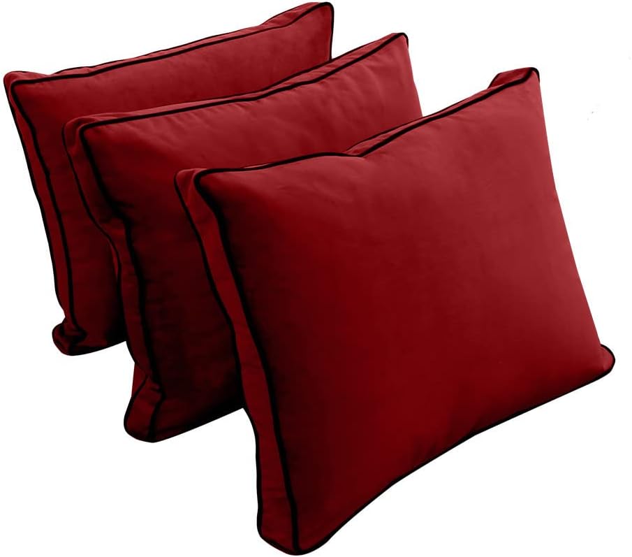 Prolinemax Style V3 Full Size Contrast Pipe Velvet Indoor Daybed Mattress Bolster Pillow Complete Set AD369