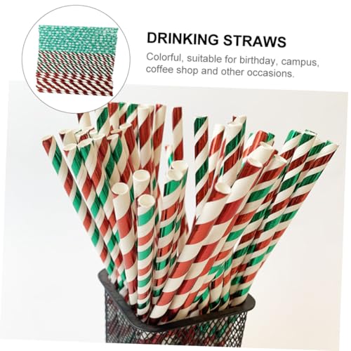 Pitillos de papel navideños Luxshiny 150 piezas miniatura 4