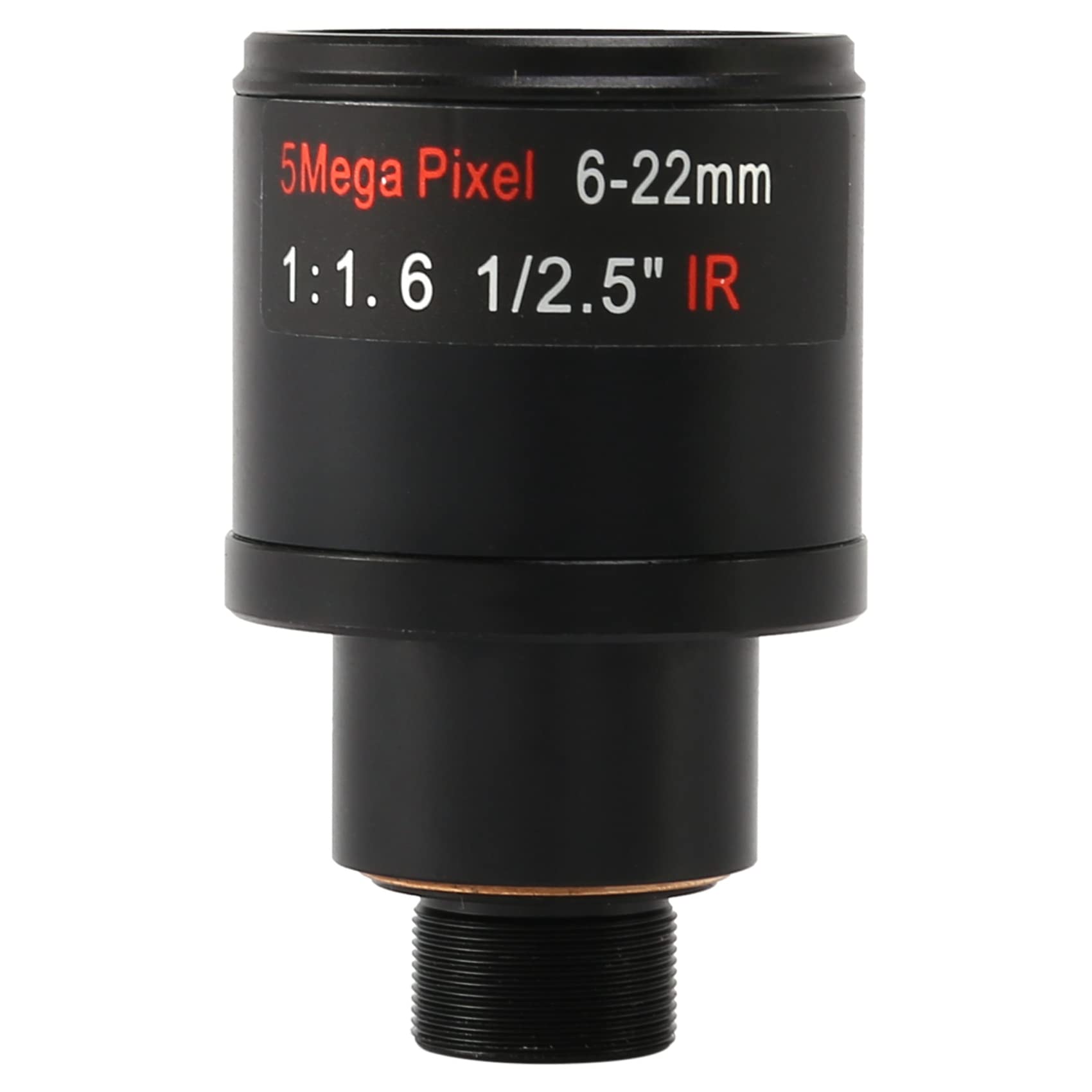 Objectif CCTV 1/2,5 6-22 mm 5 MP Objectif variable F1.6 pour capteur 4 MP/5 MP CMOS/CCD IP/AHD