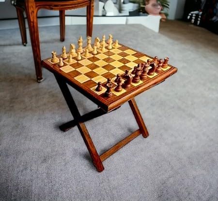 Wooden Chess Table 12X12 Inches Handmade Wooden Table Chess - Foldable with Storage Box (12 Inch) in Multicolor- Tournament Chess - Table Folding Game Board (B0D31S2HYB) Amazon Price History, Amazon Price Tracker