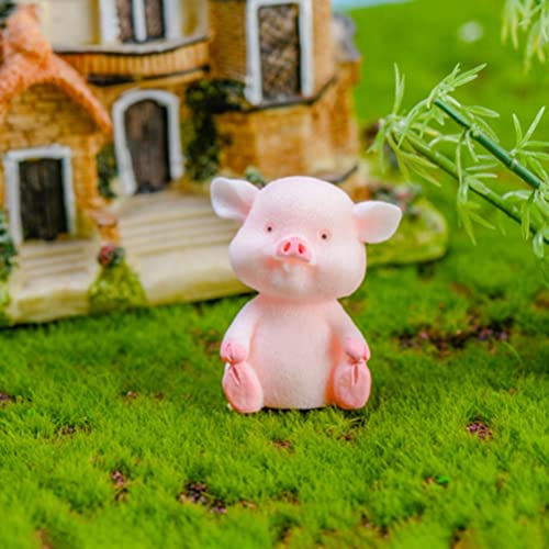 Rengue Adornos para Tartas para Baby Shower, Recuerdo de Fiesta, Paisaje, Juego de 8 Uds., Mini Figuritas de Cerdo, Decoración de Resina para Decoración de Tartas, Jardinería (Nº 1-8)