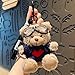 haicoco Plush Teddy Bear Keychain with Knit Sweater and Goggles, 4 inch, Bag Charm (Heart, Navy Blue Clothes With Red Heart)
