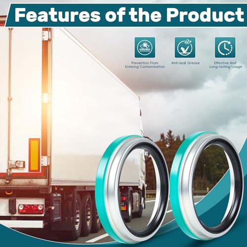 Image of 2 Pack QUCpona Wheel Seal Drive Axle, TR47697 | Classic Type, Replaces SKF 47697 , Fits Freightliner Kenworth Peterbilt Navistar Volvo Semi Trucks