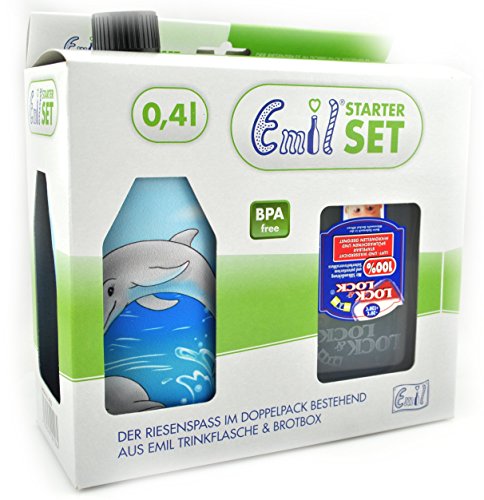 Preisvergleich Produktbild Emil Starter Set Delfine 0,4 l - Brotdose mit Wasserflasche
