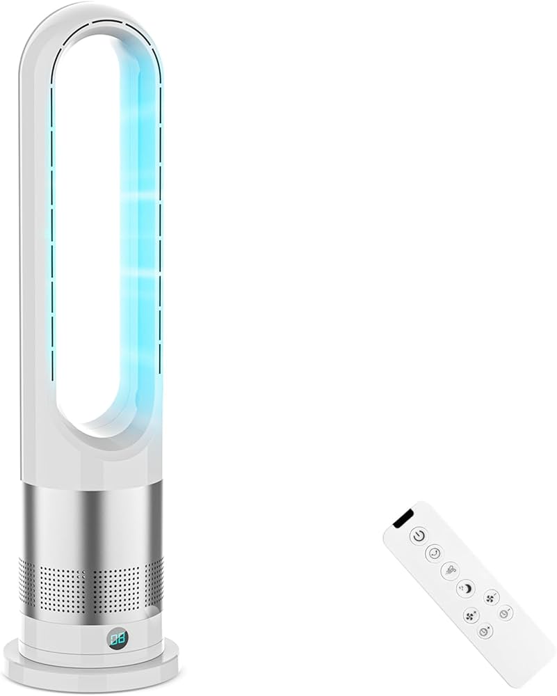 扇風機羽なし タワーファン 8段階風量調節 強風微風 おやすみモード 省エネ Amazon | 扇風機羽なし タワーファン【2025最新進化・静音・ DC