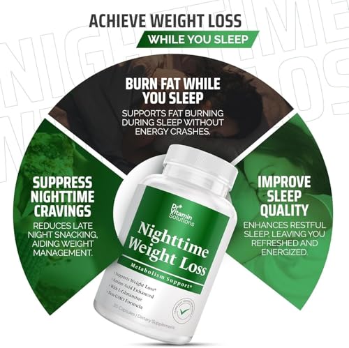 DR. Vitamin Nighttime Fat Burner Supplements - Appetite Suppressants for Weight Loss - Night-Time Fat Burner for Women and Men Supporting Sleep & Relaxation - Metabolism Booster Weight Loss Pills - 35 - Image 4