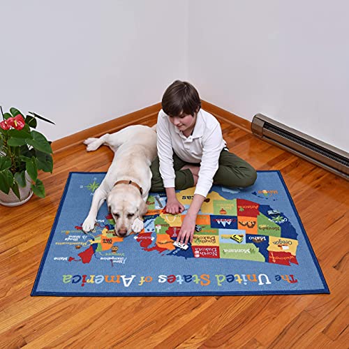 USA Map Carpet Educational and Fun Learn USA States for Kids Boys Girls Bedrooms Playrooms Daycares Classrooms Area Rug United States Map (3'3" x 4'5")