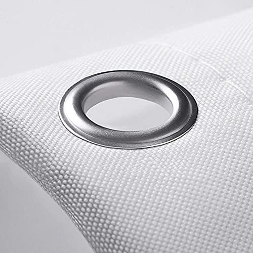 Rideau de salle de bain 3D étanche en tissu polyester blanc de taille longue