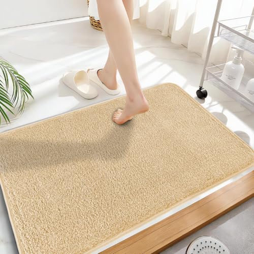 AUAUY Bathroom Mat Sets 2 Piece, Microfiber Fluffy Shaggy Bath Mat+Toilet Rug, Extra Soft Absorbent Bath Mats for Bathroom, Anti Slip Quick Dry Bathroom Rug Toilet Mat for Room Floor, Beige - Cosy Home Interiors AUAUY Bathroom Mat Sets 2 Piece, Microfiber Fluffy Shaggy Bath Mat+Toilet Rug, Extra Soft Absorbent Bath Mats for Bathroom, Anti Slip Quick Dry Bathroom Rug Toilet Mat for Room Floor, Beige - Image 7