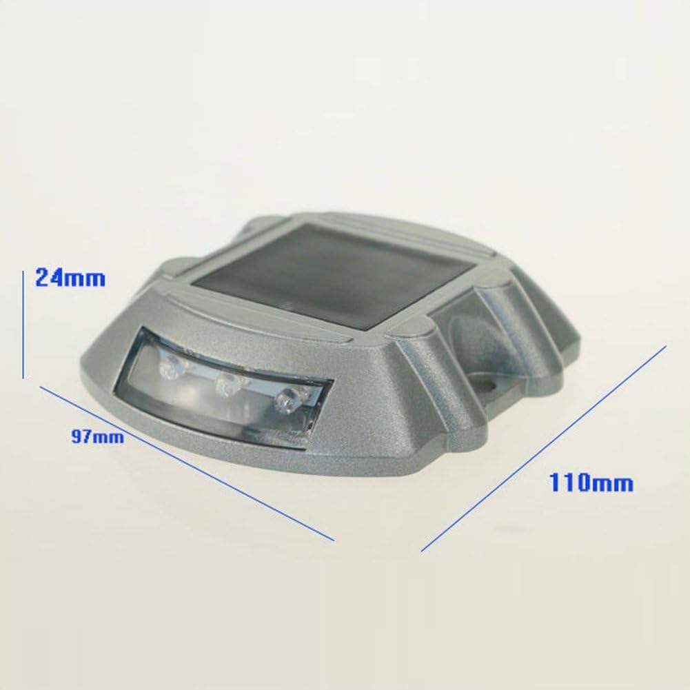 Luci Solari per Deck, Luci LED Road Studs, Lampada di Sicurezza Stradale Lampeggiante di Avvertimento, Marcatura Quadrata per Recinzione Esterna (Blu)