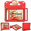 DJ&RPPQ Kids Case for iPad 10in Tablet Case for Kids,Shockproof Kid-Proof Cover with Screen Protector Handle Stand, Red