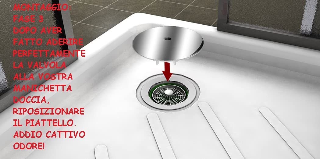 Bonomini 5229AR79B4 - valvola di non ritorno meccanica in silicone - antiriflusso, antiodore - per manichette doccia da 75 a 80mm - grigio/verde