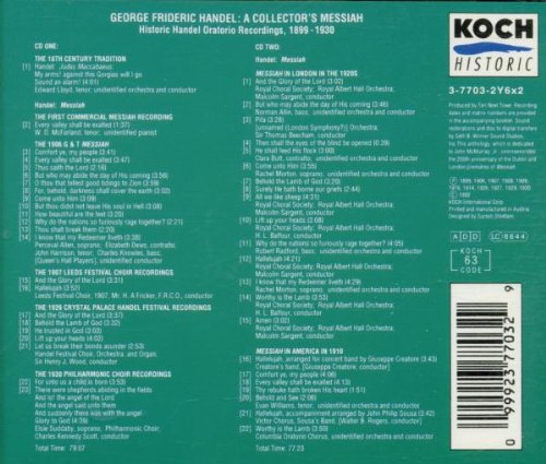 Vista 2 de Collector's Messiah - Historic Handel Oratorio Recordings 1899-1930 Koch