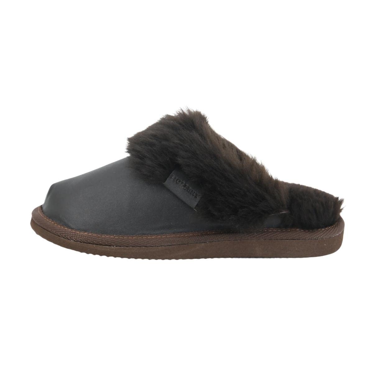 Hollert Hausschuhe Malibu Damen Lammfell Dunkelbraun Hausschuhe