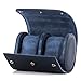 fuguzhu Uhrenrolle Reisekoffer, Zylindrische Uhrenbox Aufbewahrung Uhren Reiseetui, Uhrenrolle Reisetasche Retro Runde Uhr Organizer Box Für Aufbewahrung Zu Hause Reisen Display (Blau 2 Ziffern)