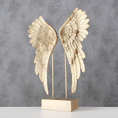 Figura Alas de Ángel Doradas Antiguas 16.25 pulg miniatura 3